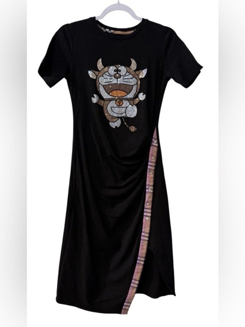 Gucci Vintage x Doraemon women’s short sleeve rhinestone-embellished dress